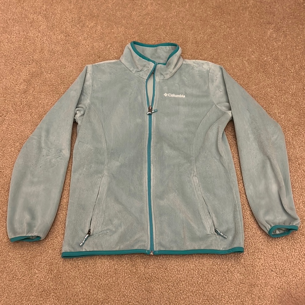 Columbia Girls Mint Green Lightweight Fleece Jacket - size L 14/16
